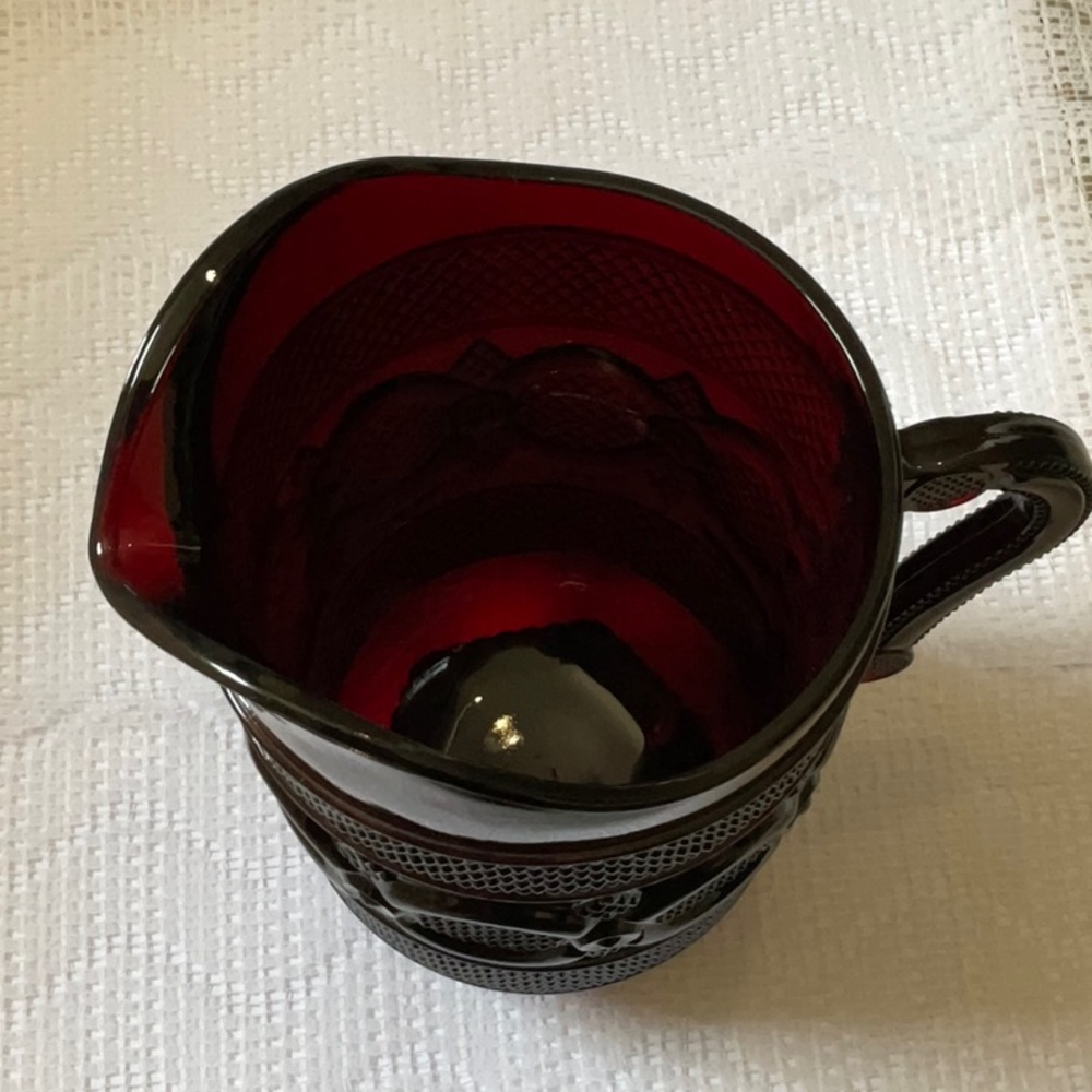 Vintage Ruby Red Cape Cod Glass Pitcher - Picture 7 of 7